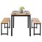 3 Pieces Dining Table Set with 2 Benches for Dining Room Kitchen Bar